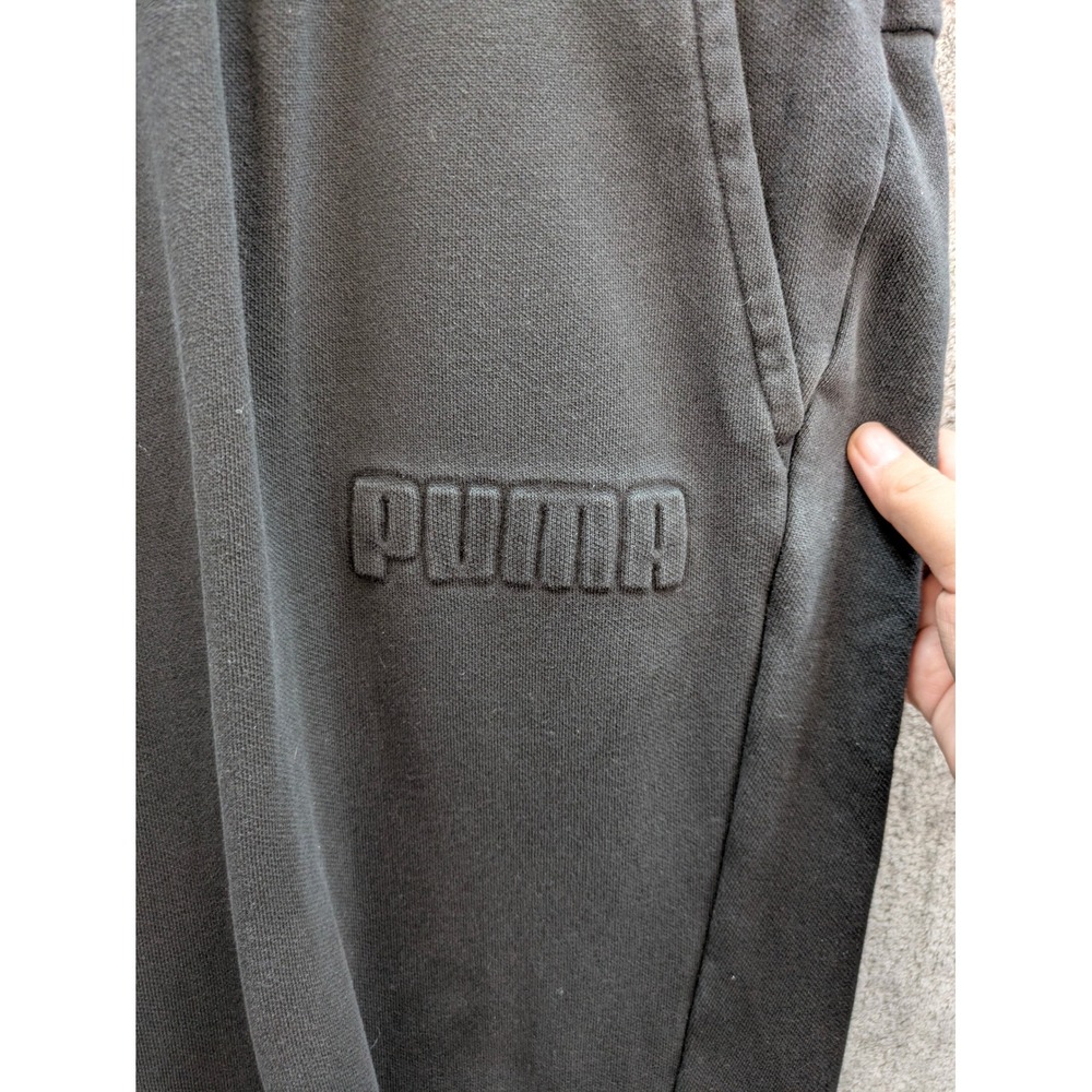 PUMA Black Sweatpants Mens XL Elastic Drawstring Waist Streetwear Athleisure - Picture 5 of 11